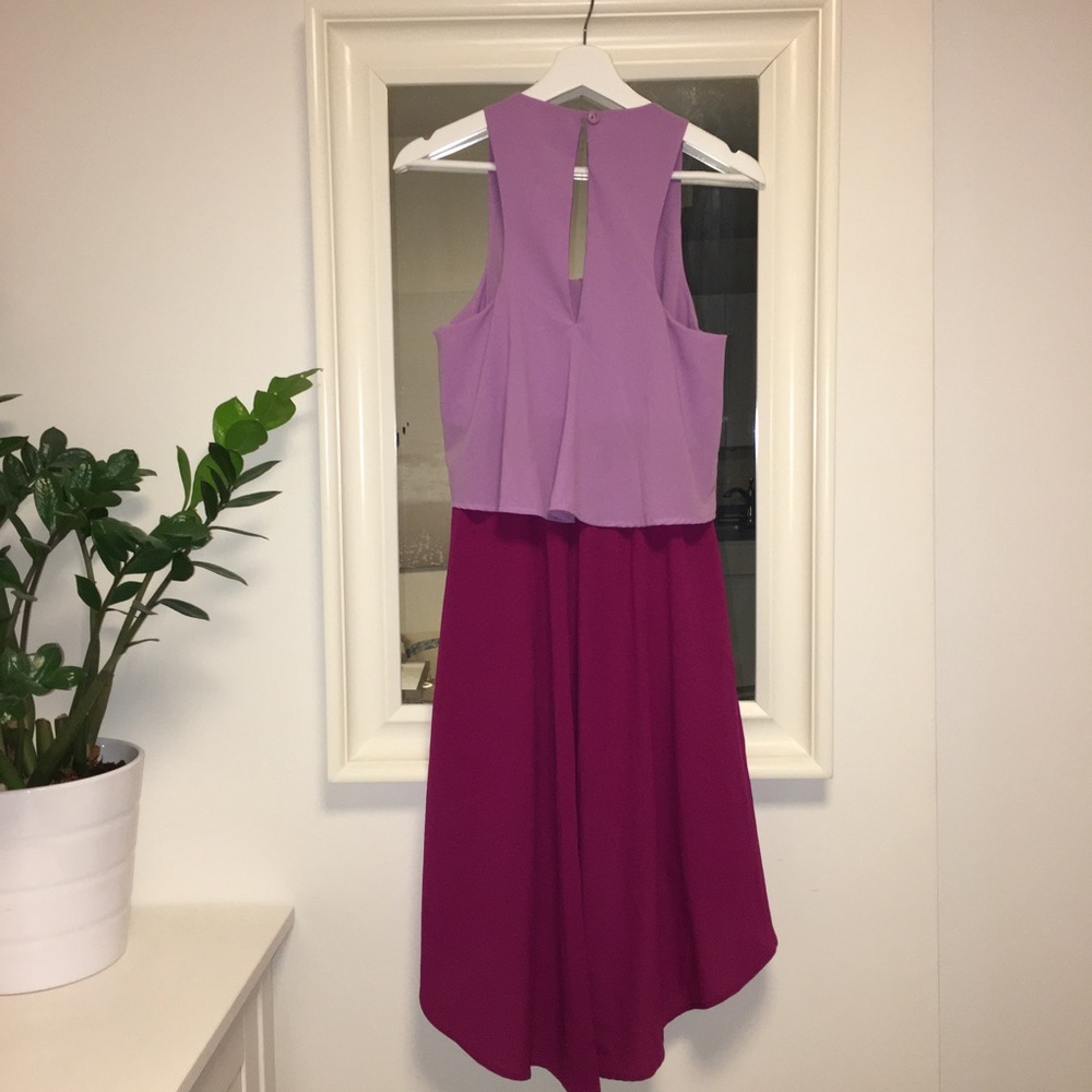 Color-Block High-Low Dress 💜💖 - Picture 2 of 4